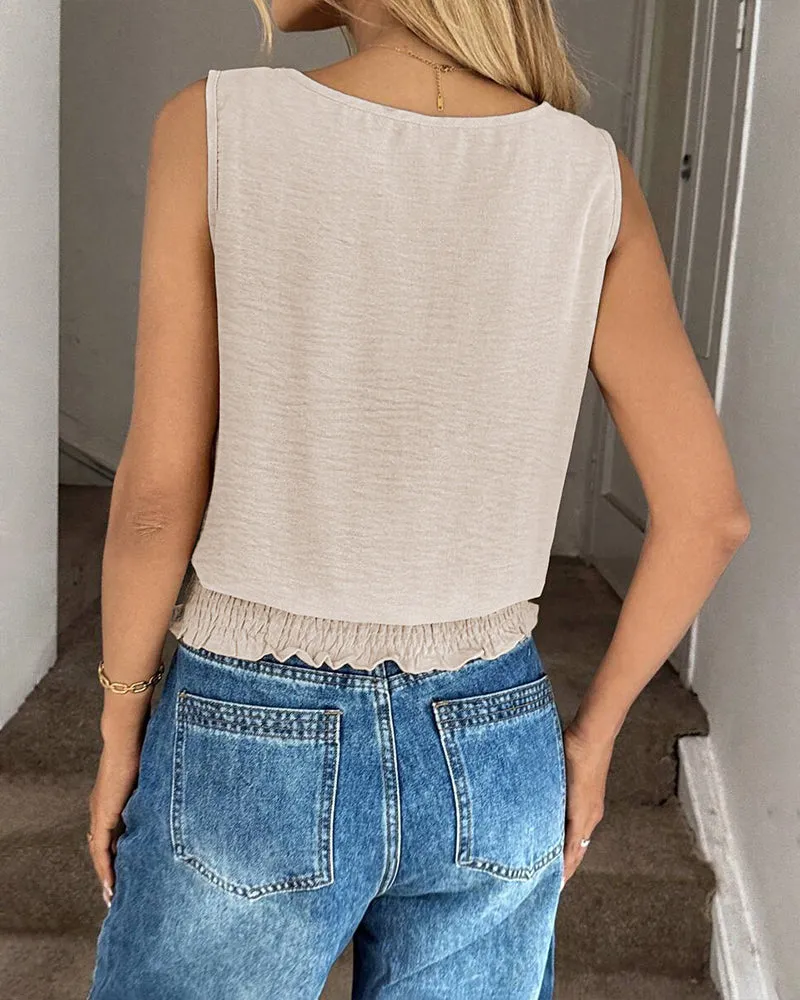 Loose Straight Cut Sleeveless Top sold by zeagoo product image thumbnail 5