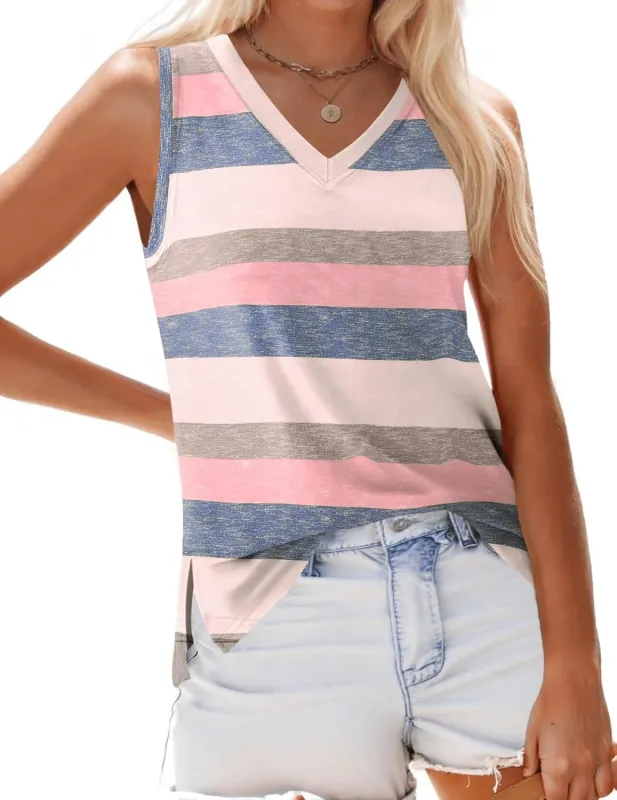 Zeagoo V Neck Loose Fit Tank Tops Casual Basic made by zeagoo