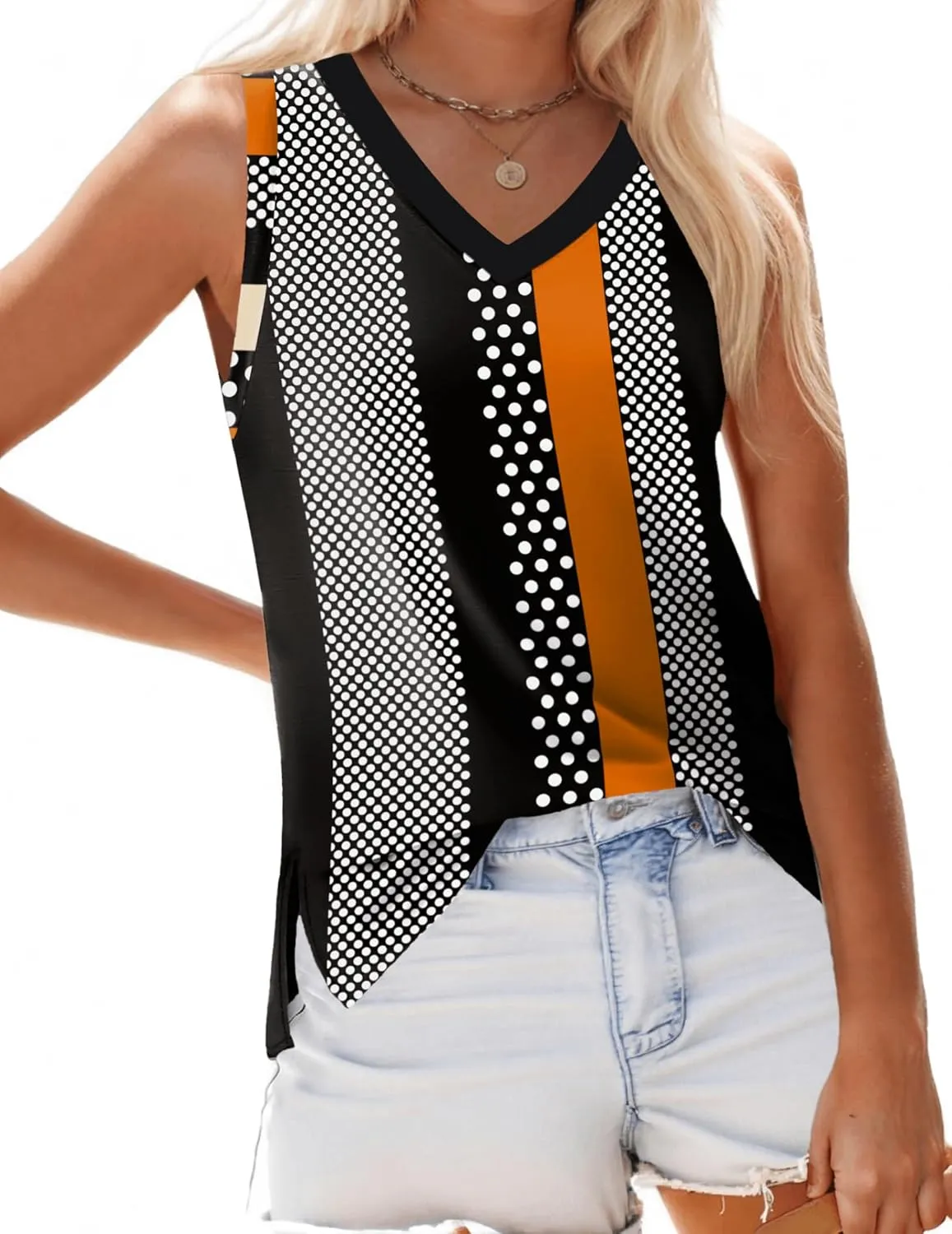 Zeagoo V Neck Loose Fit Tank Tops Casual Basic sold by zeagoo product image thumbnail 4
