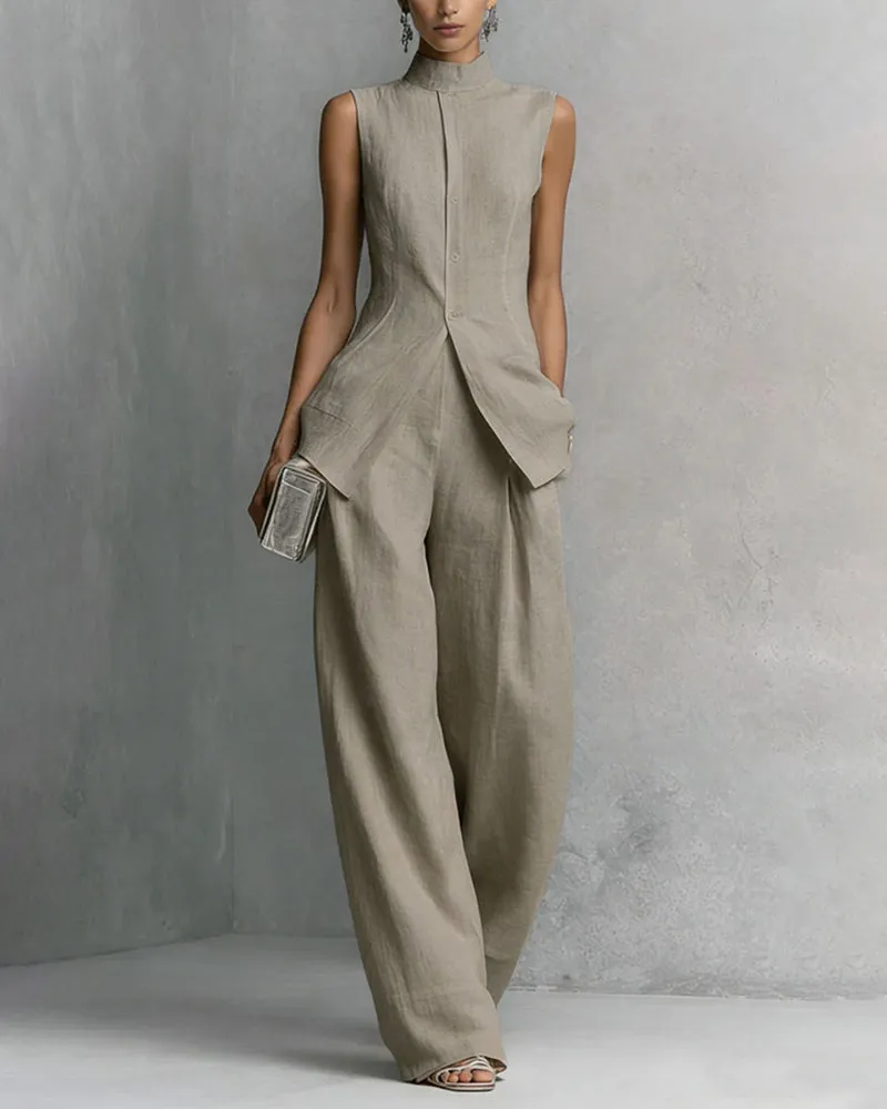 Minimalism Designer Sleeveless Matching Set sold by zeagoo product image thumbnail 4