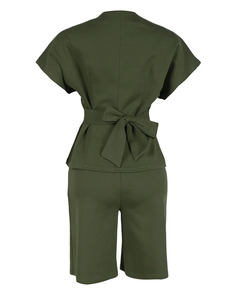 Smart Casual Short Sleeve Blazer Shorts Matching Set sold by zeagoo product image thumbnail 5