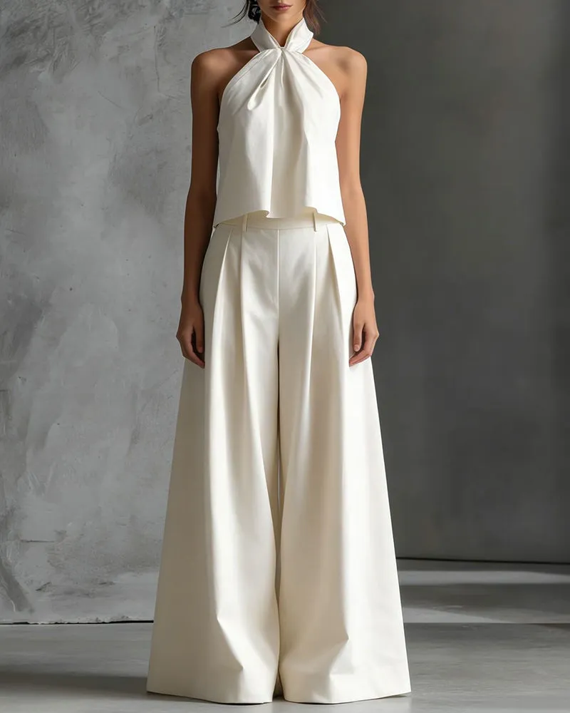 Elegant Minimalism Halter Neck Two Piece Set sold by zeagoo product image thumbnail 4