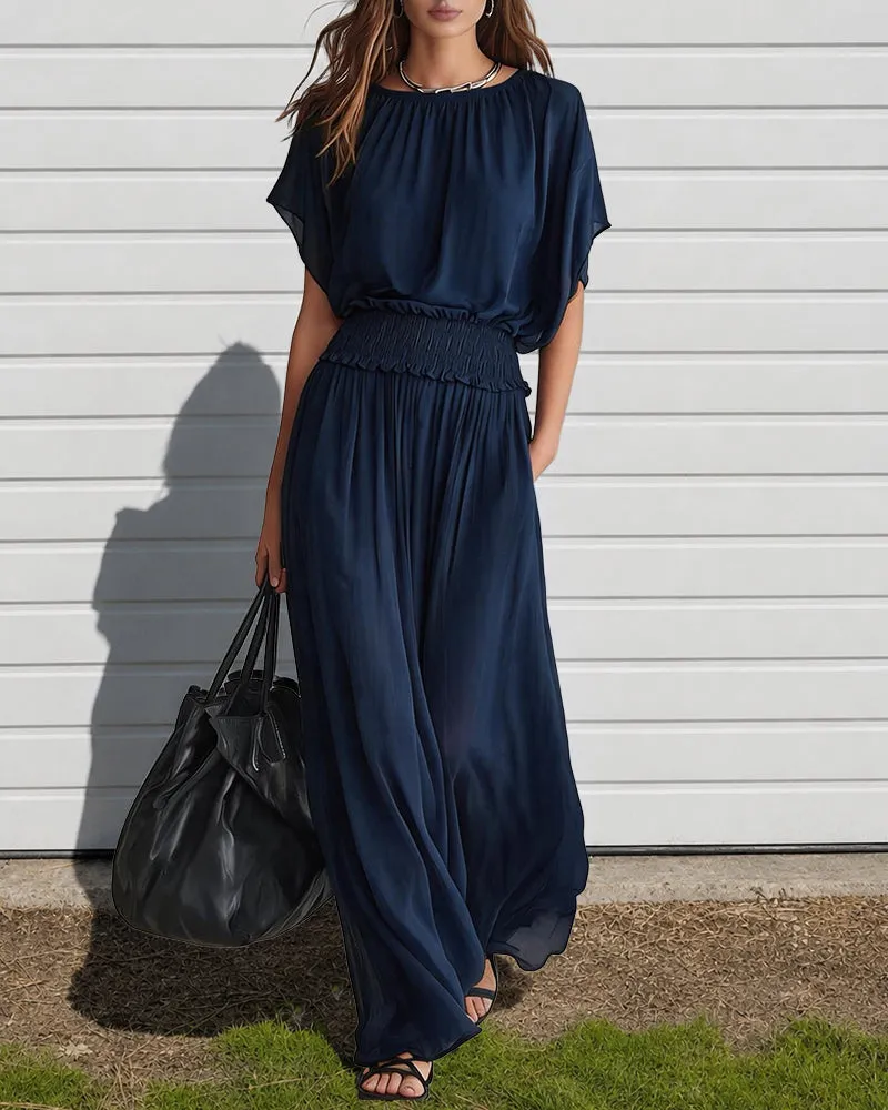 Elegant Flowy Batwing Sleeves Chiffon Maxi Dress sold by zeagoo product image thumbnail 5