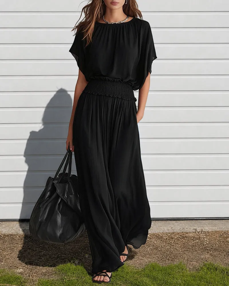 Elegant Flowy Batwing Sleeves Chiffon Maxi Dress sold by zeagoo product image thumbnail 3