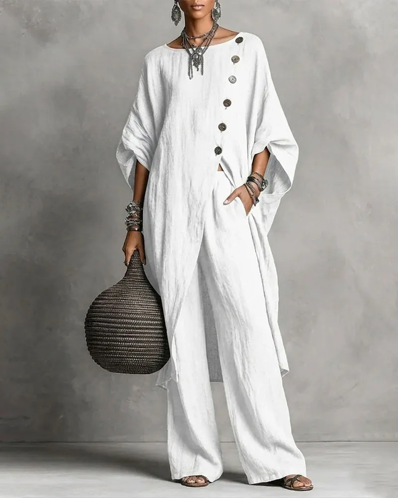 Minimalism Loose Slant Placket Matching Set sold by zeagoo product image thumbnail 4