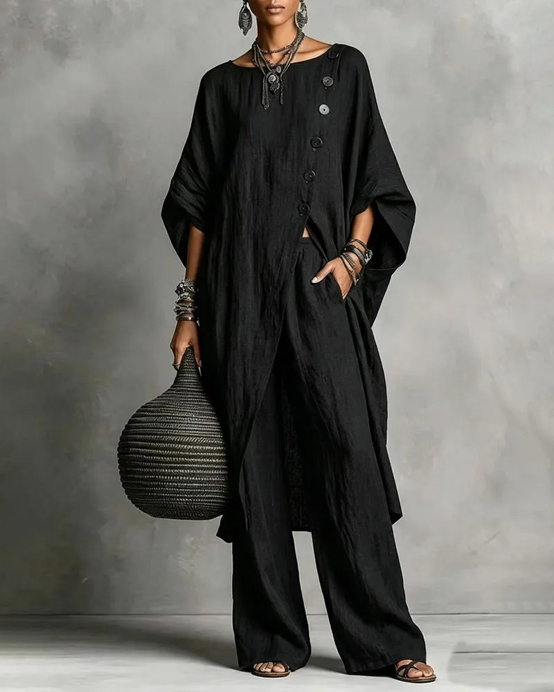 Minimalism Loose Slant Placket Matching Set sold by zeagoo product image thumbnail 5
