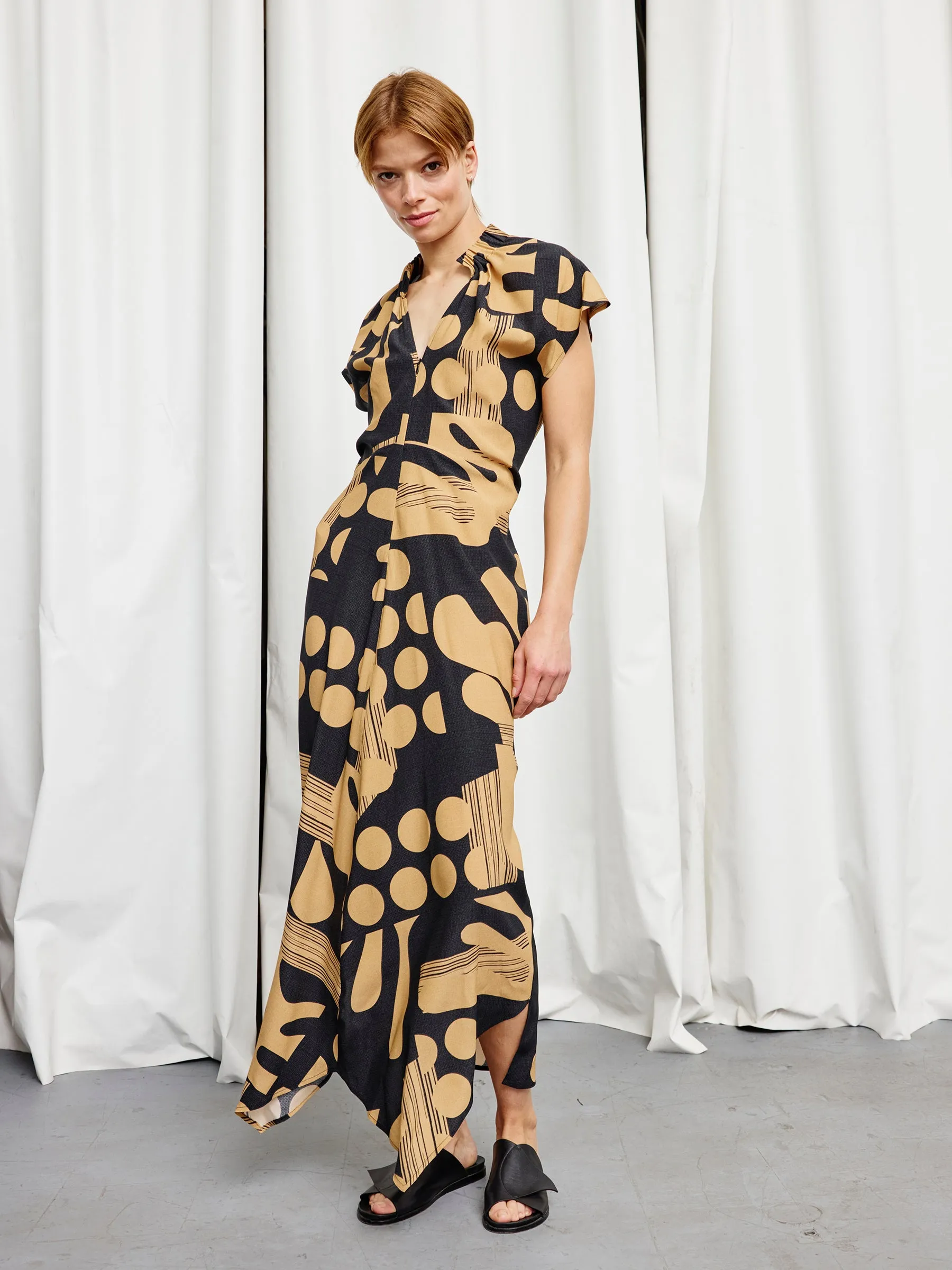 Long Ruched Stella Dress sold by Zero + Maria Cornejo