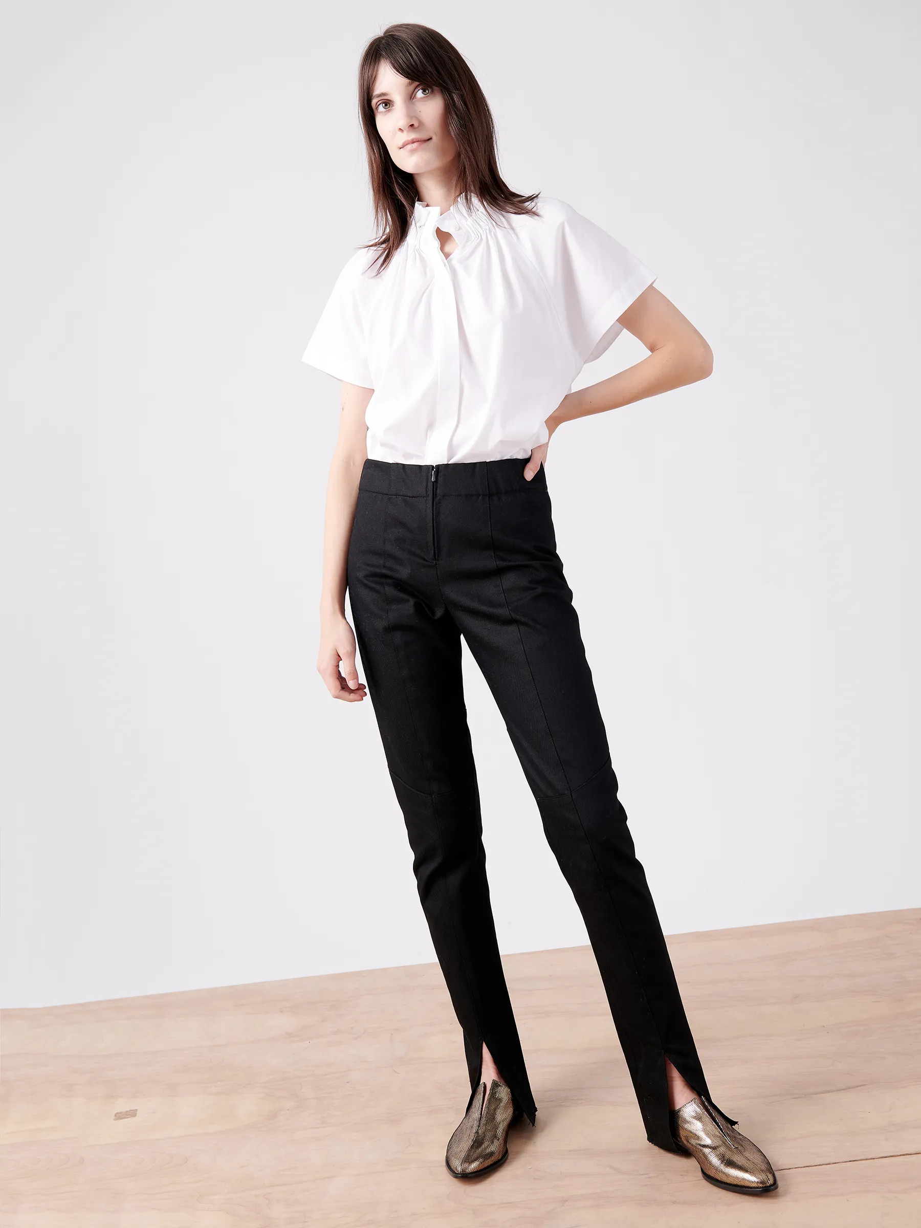 Denim Tala Trouser sold by Zero + Maria Cornejo