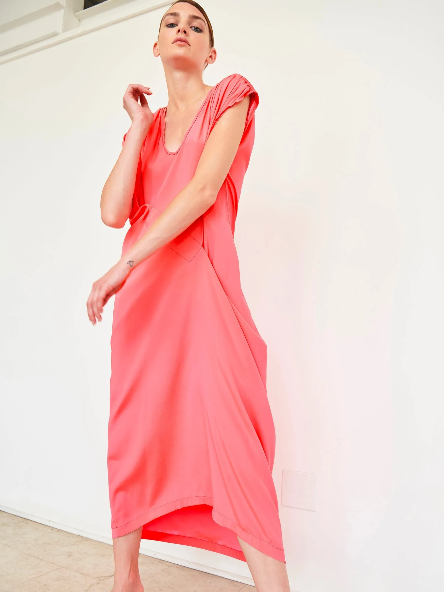 Long Ruched Fold Dress sold by Zero + Maria Cornejo
