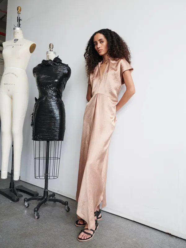 Long Ruched Stella Dress made by Zero + Maria Cornejo