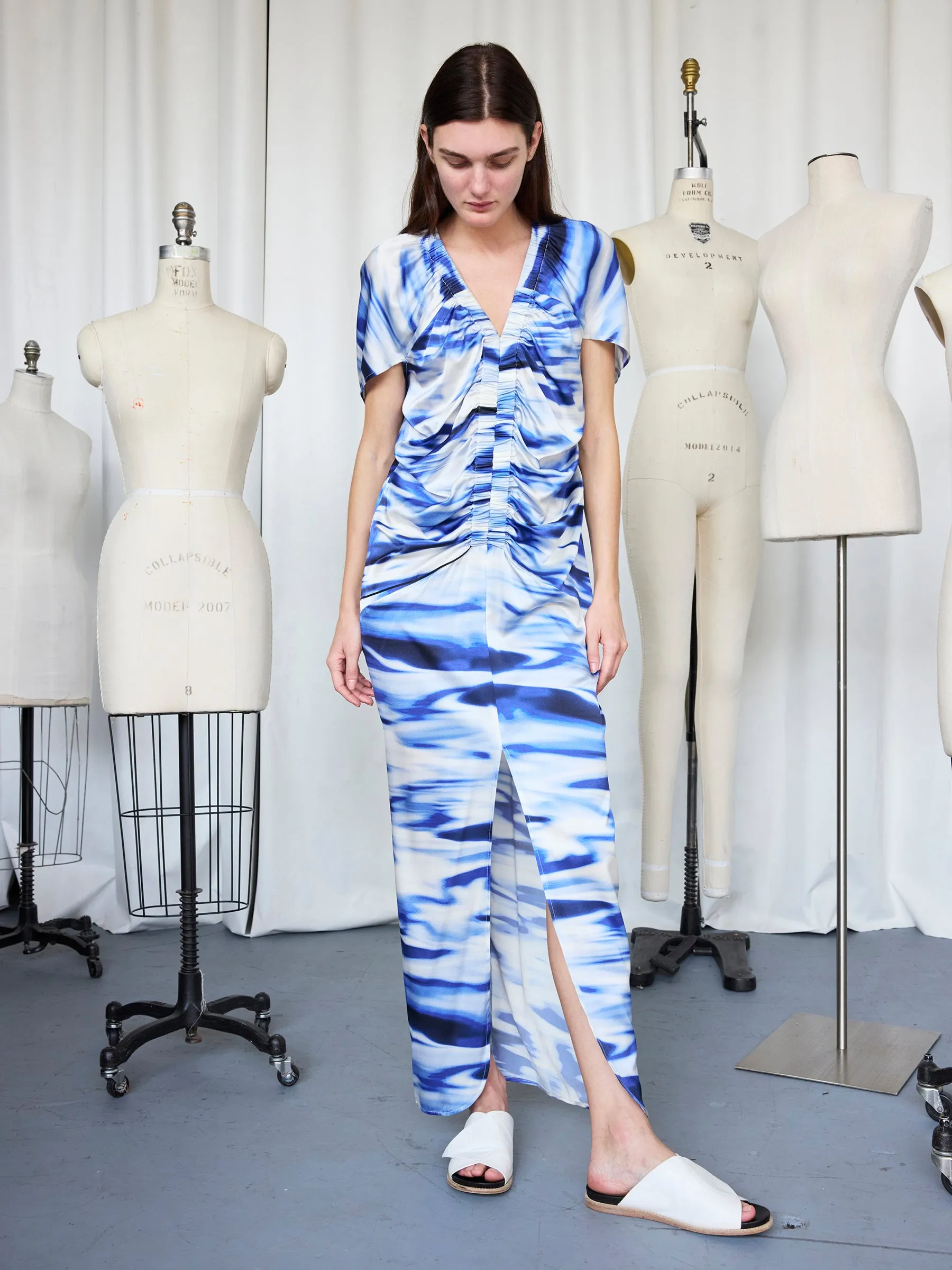 Long Ruched Vicky Dress Sample sold by Zero + Maria Cornejo product image thumbnail 4