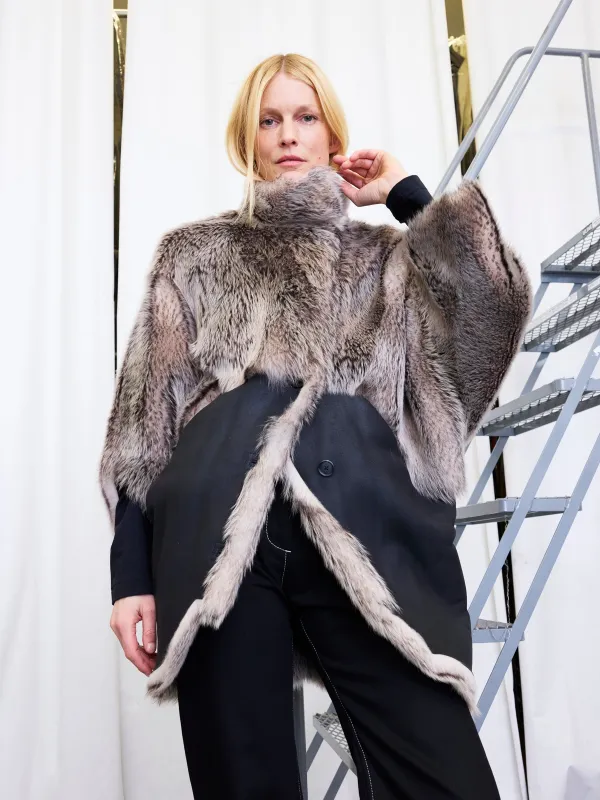 Shearling Rio Coat Sample made by Zero + Maria Cornejo