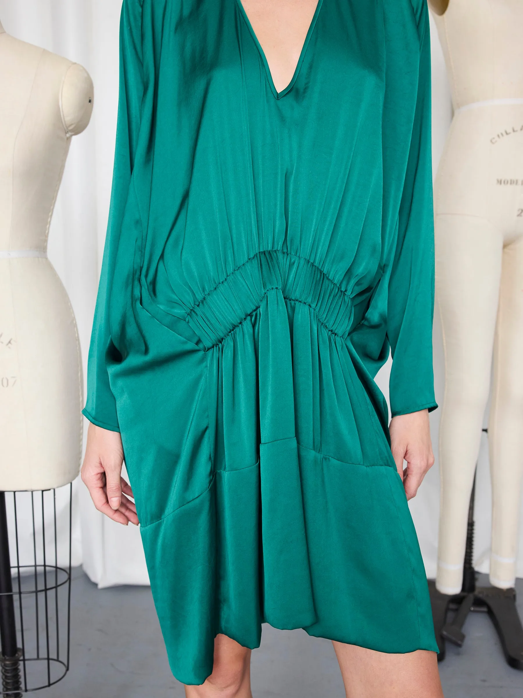Long-Sleeved Ruched Tasi Dress Sample sold by Zero + Maria Cornejo product image thumbnail 5