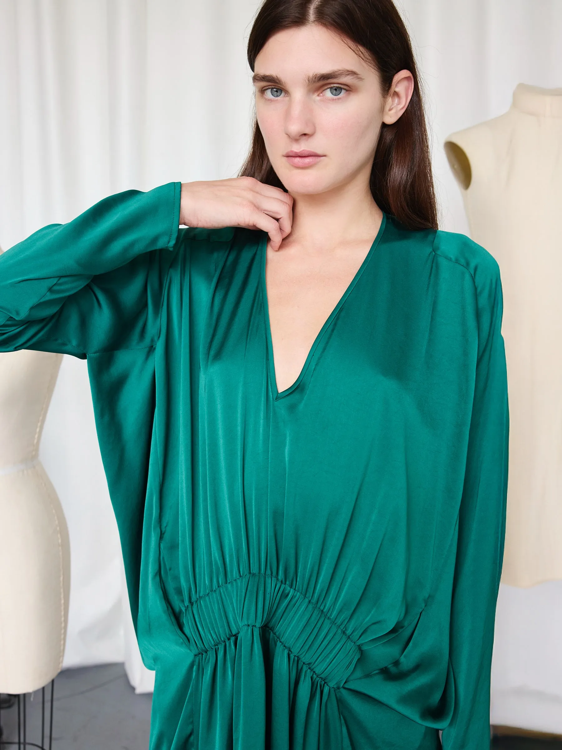 Long-Sleeved Ruched Tasi Dress Sample sold by Zero + Maria Cornejo product image thumbnail 2