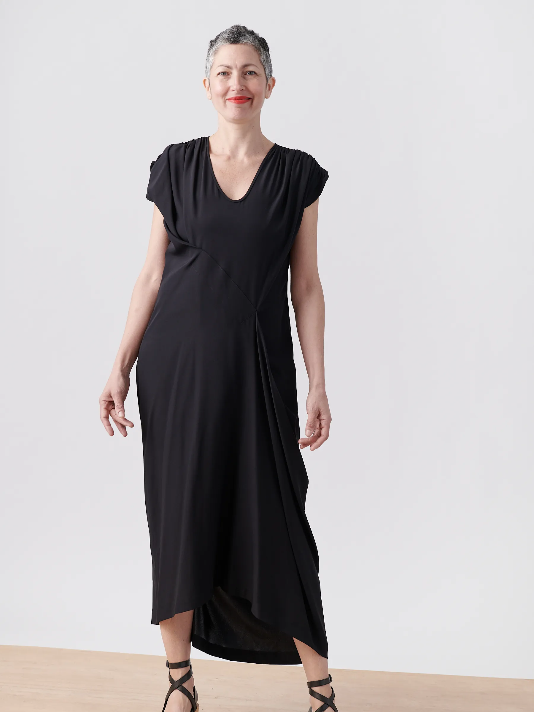 Long Ruched Fold Dress sold by Zero + Maria Cornejo