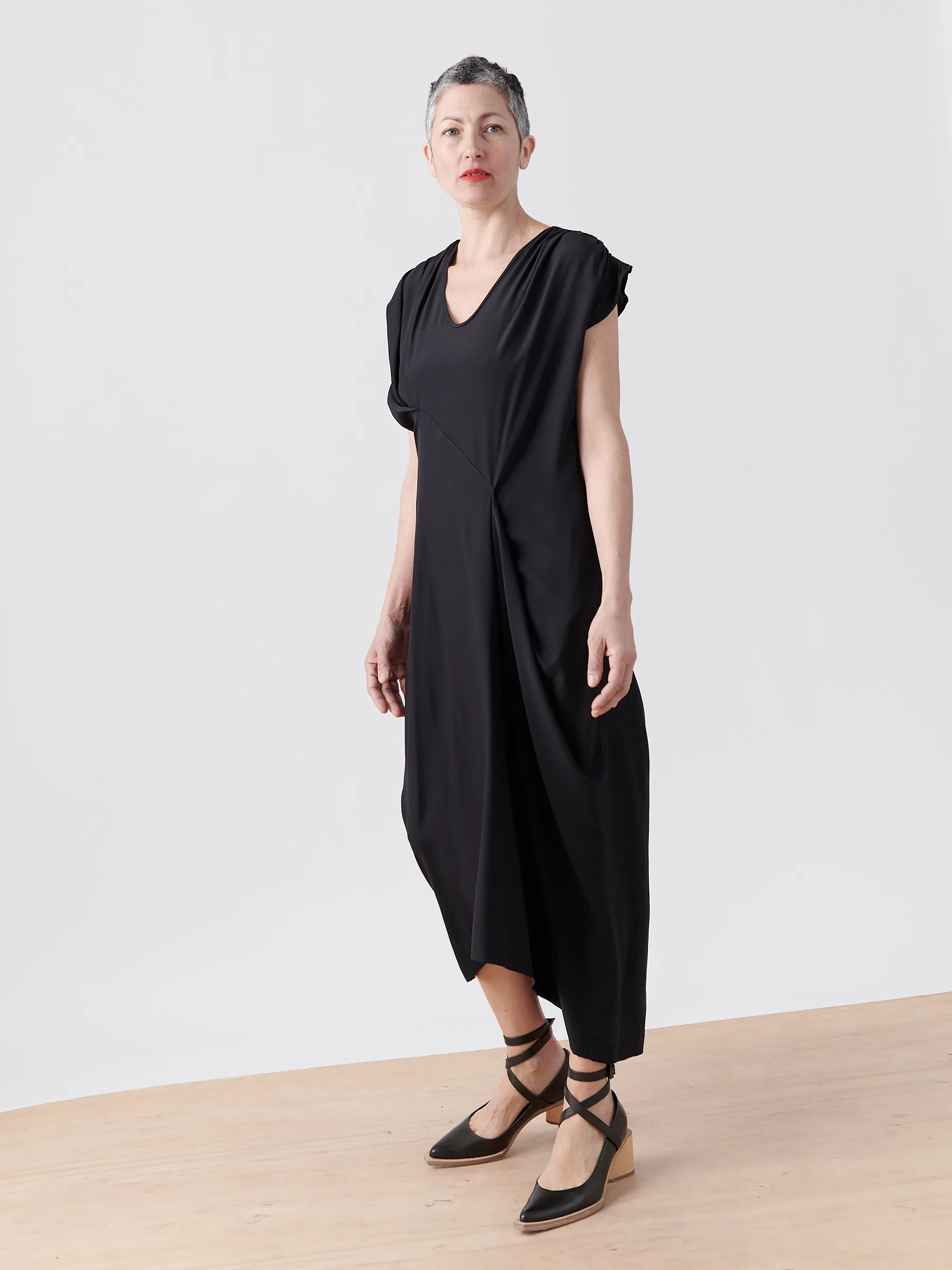 Long Ruched Fold Dress sold by Zero + Maria Cornejo product image thumbnail 3
