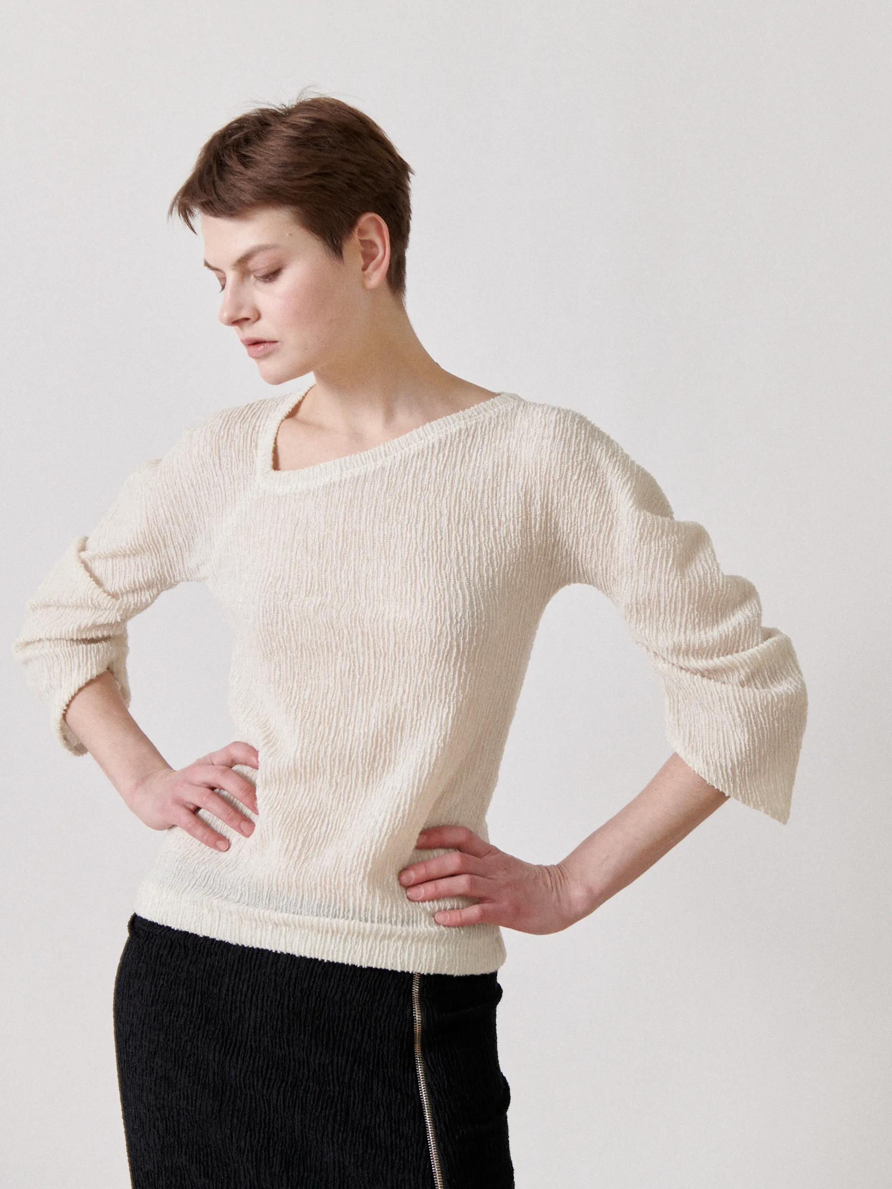Long-Sleeved Off Kilter Top Sample sold by Zero + Maria Cornejo product image thumbnail 3
