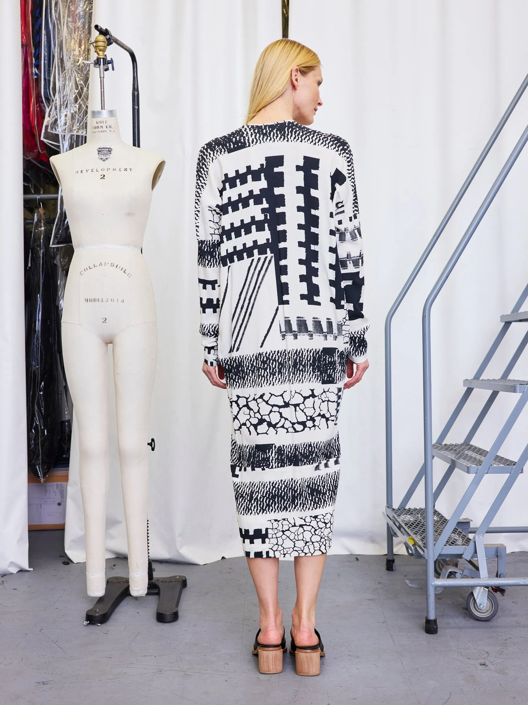 Long-Sleeved Ruched Tasi Dress Sample sold by Zero + Maria Cornejo product image thumbnail 5