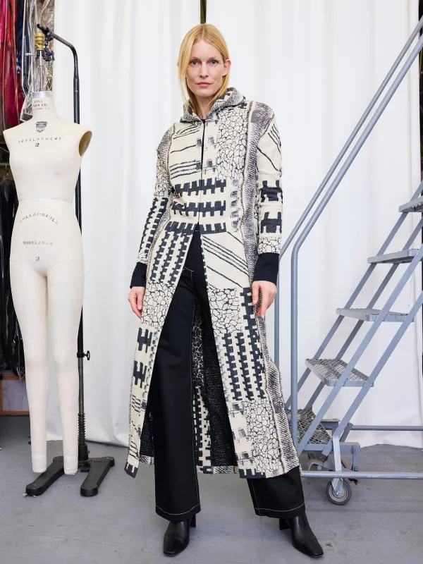 Hooded Column Coat Sample made by Zero + Maria Cornejo