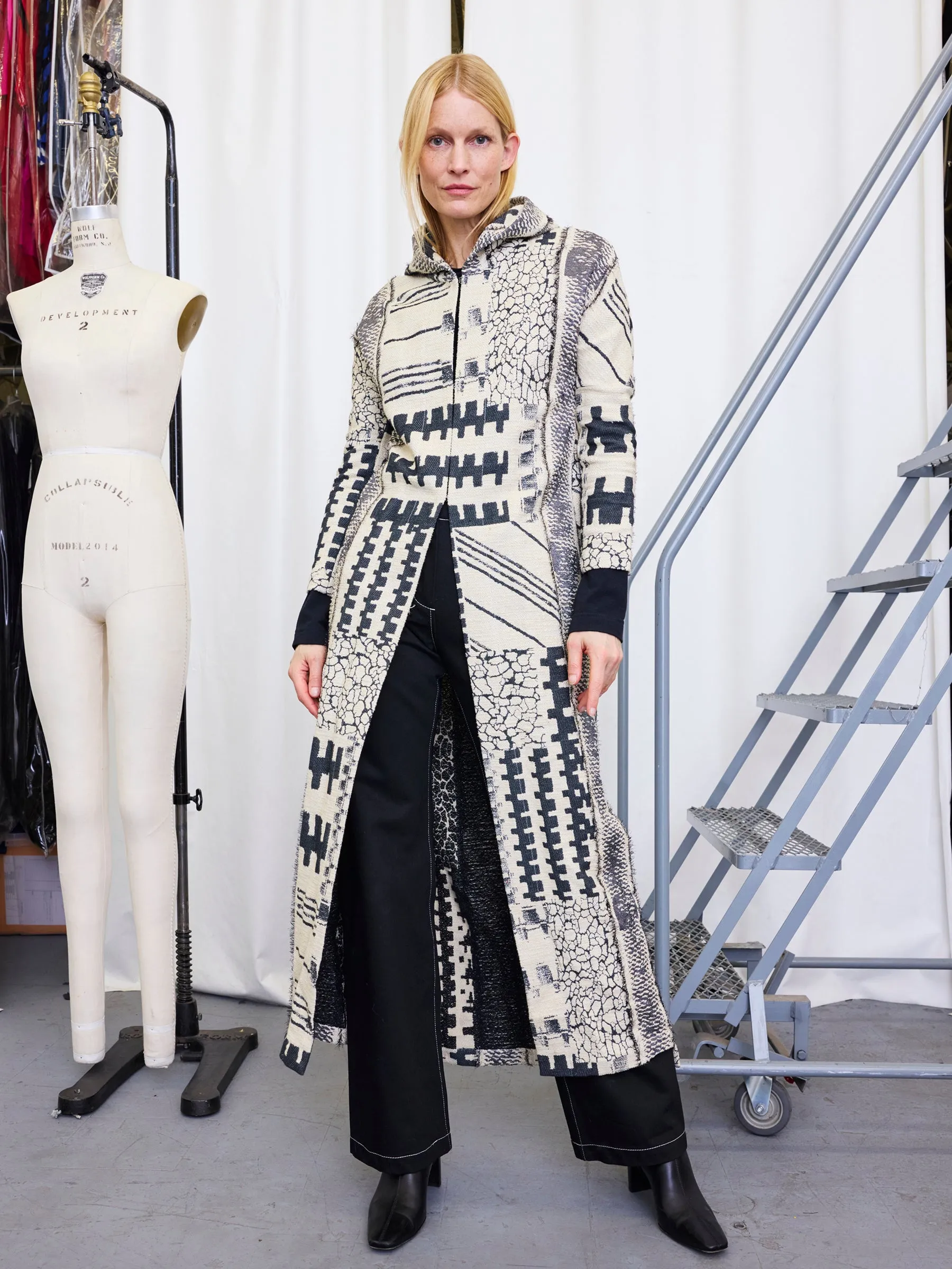 Hooded Column Coat Sample sold by Zero + Maria Cornejo