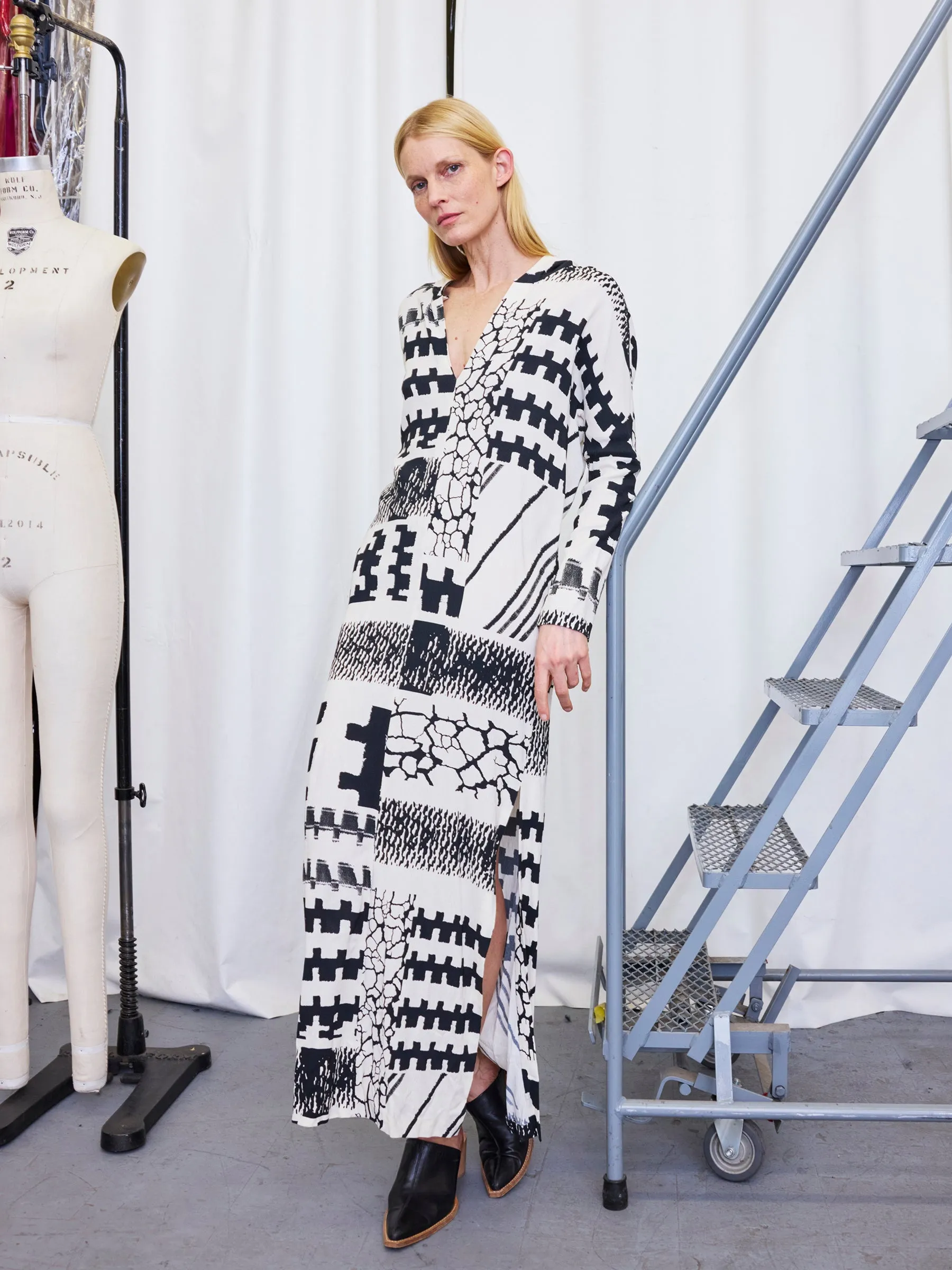 Long Hooded Column Dress Sample sold by Zero + Maria Cornejo product image thumbnail 4