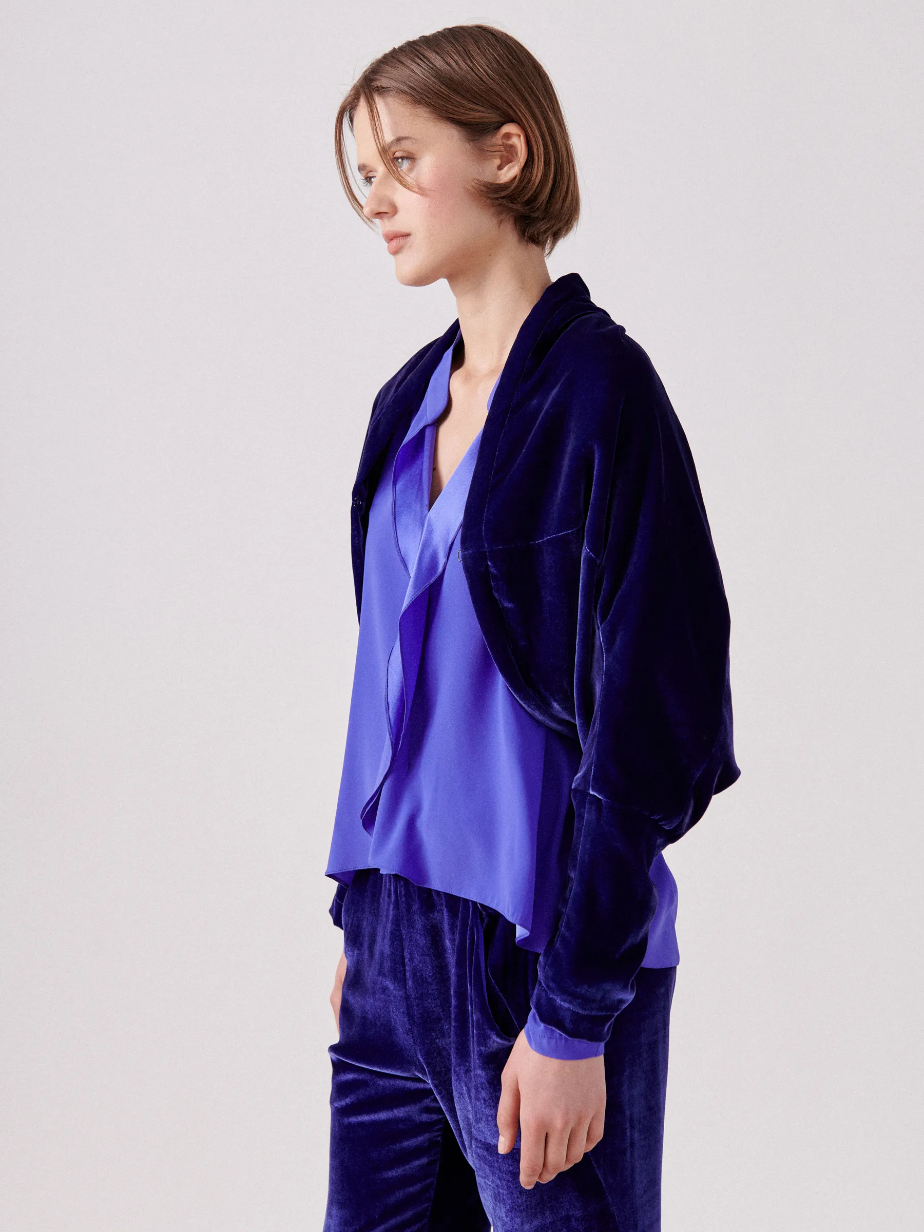 Curved Macaroon Shrug Sample sold by Zero + Maria Cornejo product image thumbnail 5