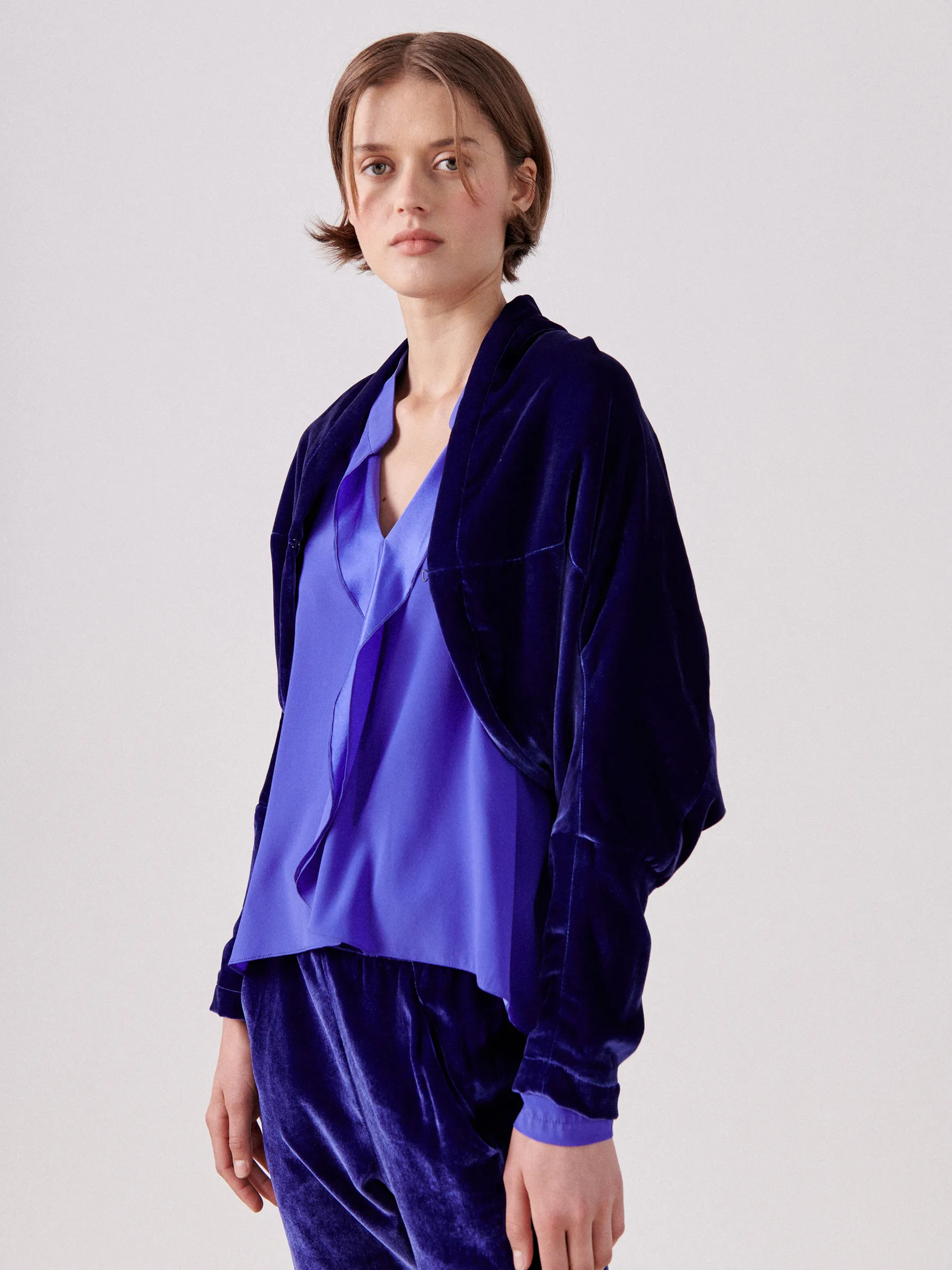 Curved Macaroon Shrug Sample sold by Zero + Maria Cornejo product image thumbnail 4