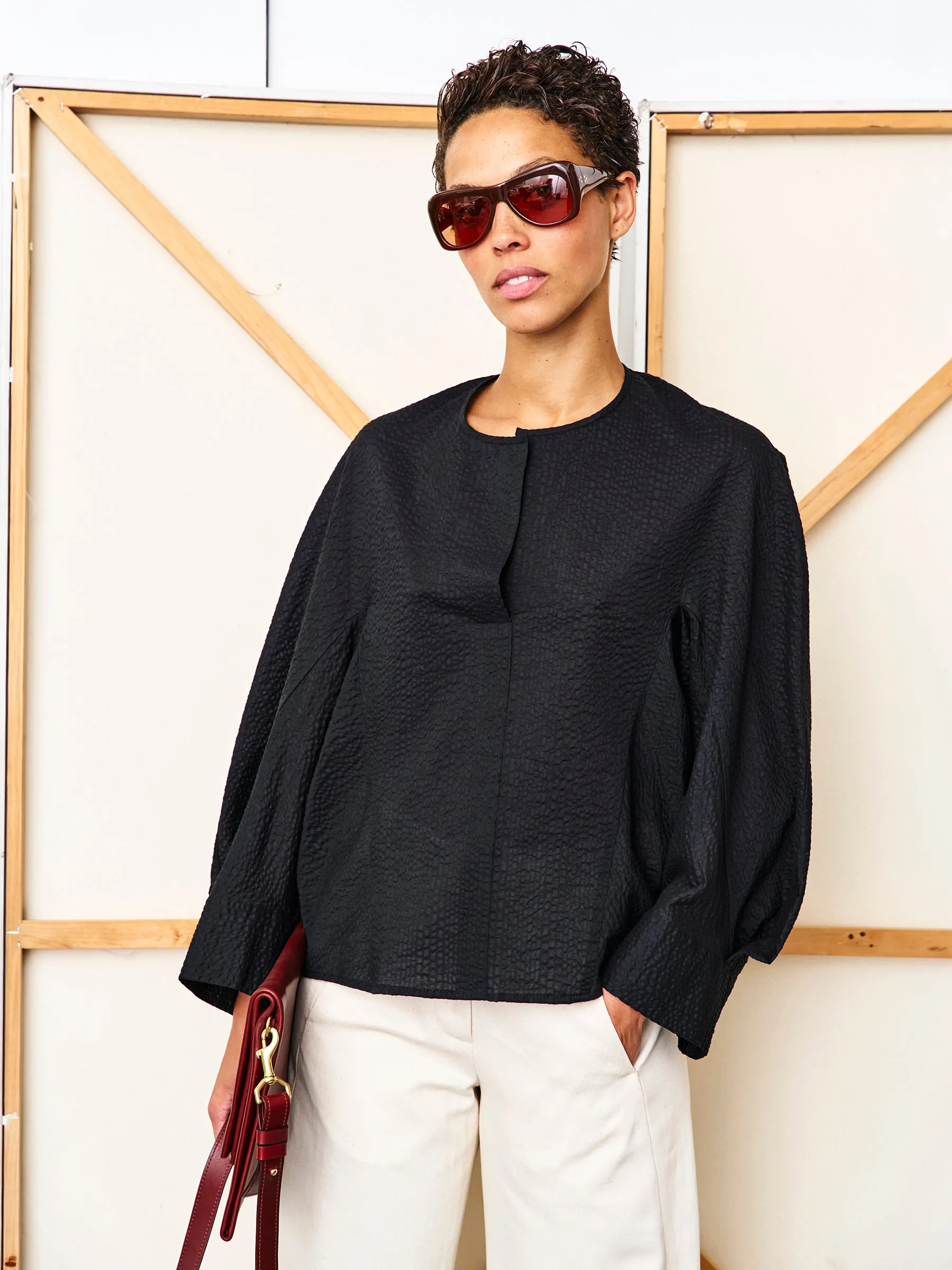 Long-Sleeved Akeo Shirt sold by Zero + Maria Cornejo