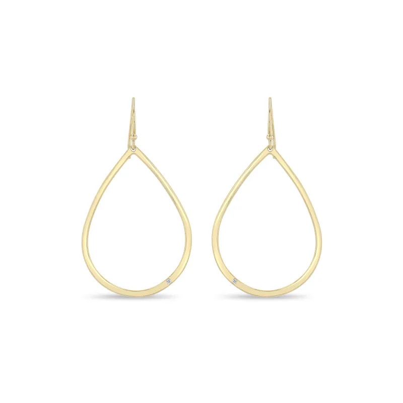 14k diamond teardrop earrings made by Zoe Chicco
