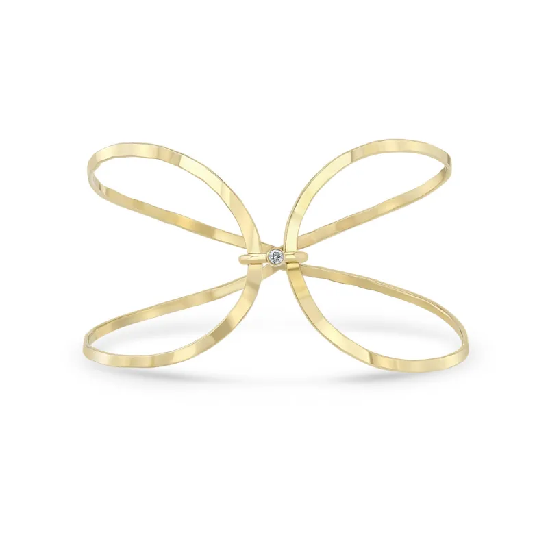 14k Hammered Diamond Infinity Cuff sold by Zoe Chicco