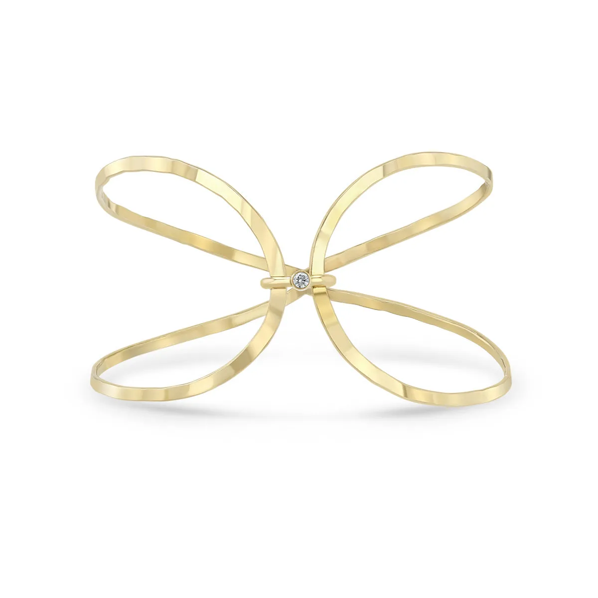 14k Hammered Diamond Infinity Cuff sold by Zoe Chicco