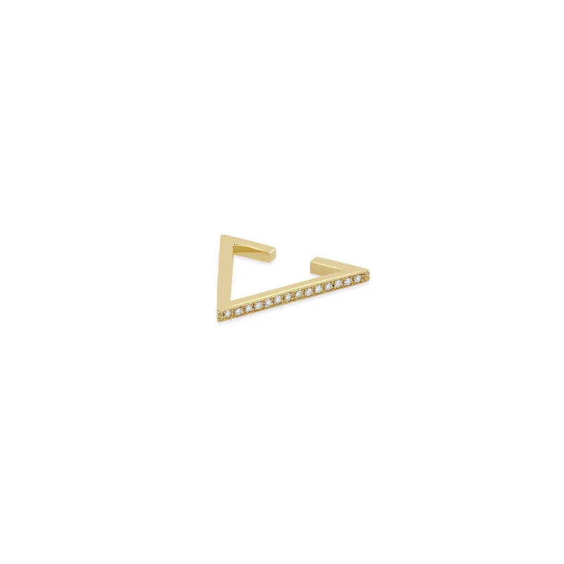 14k Pavé Diamond Triangle Ear Cuff sold by Zoe Chicco