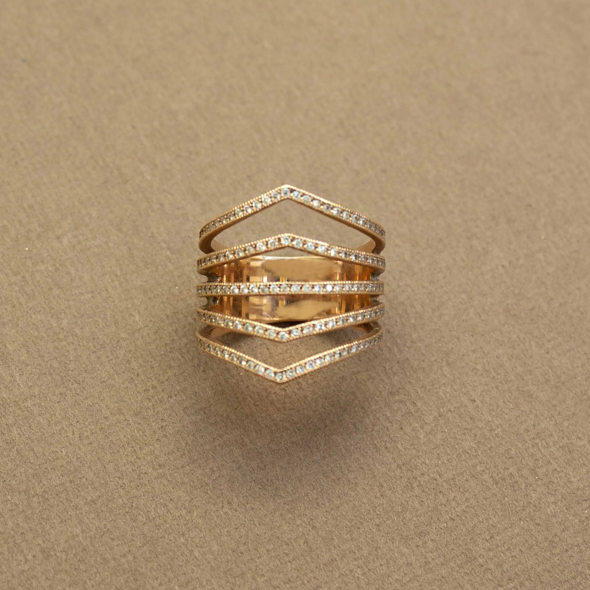 14k Pavé Diamond 5 Pointed Band Ring sold by Zoe Chicco product image thumbnail 3