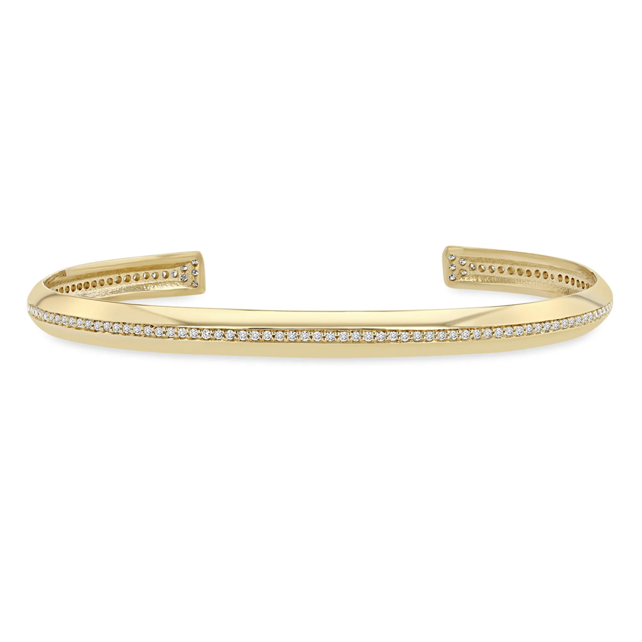 14k Pavé Diamond Line Knife Edge Cuff sold by Zoe Chicco