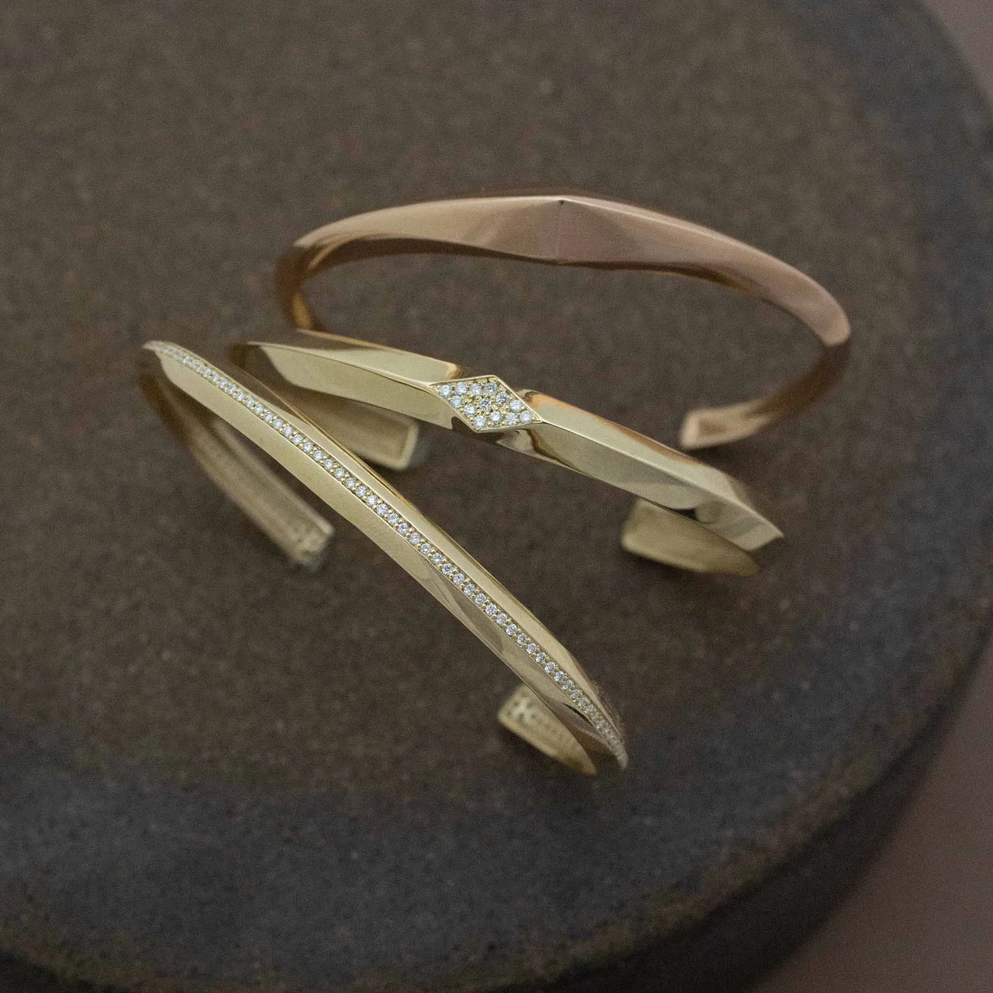 14k Pavé Diamond Line Knife Edge Cuff sold by Zoe Chicco product image thumbnail 4