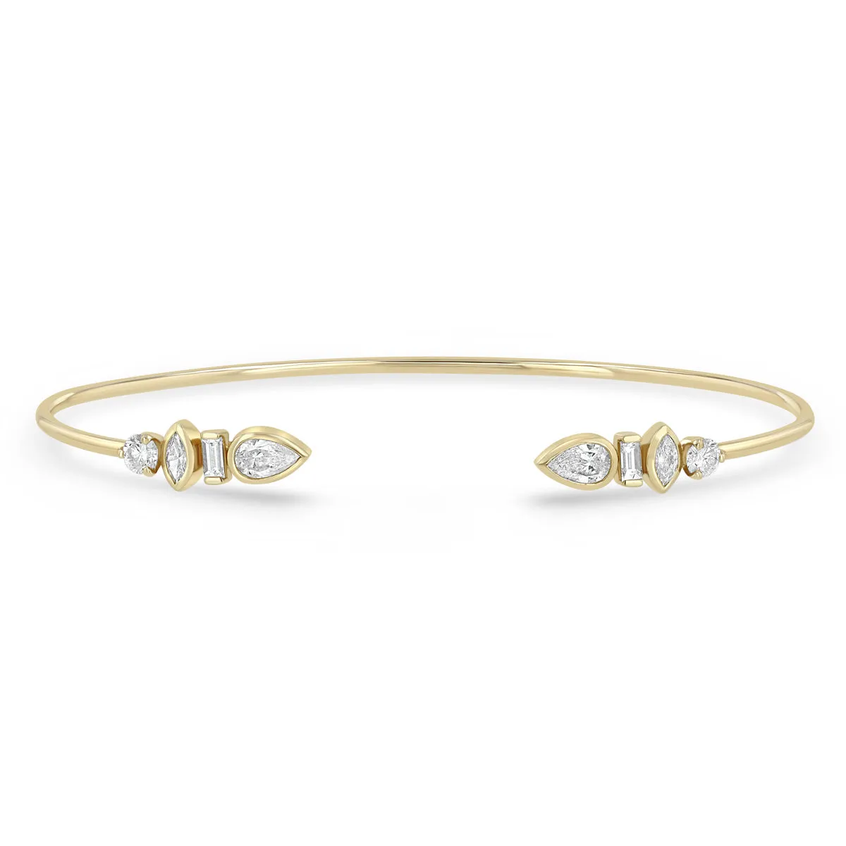 14k Mixed Fancy Cut Diamond Cuff sold by Zoe Chicco