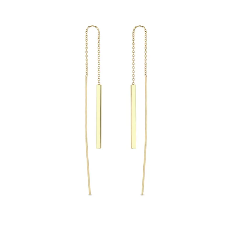 14k Bar Threader Earrings sold by Zoe Chicco