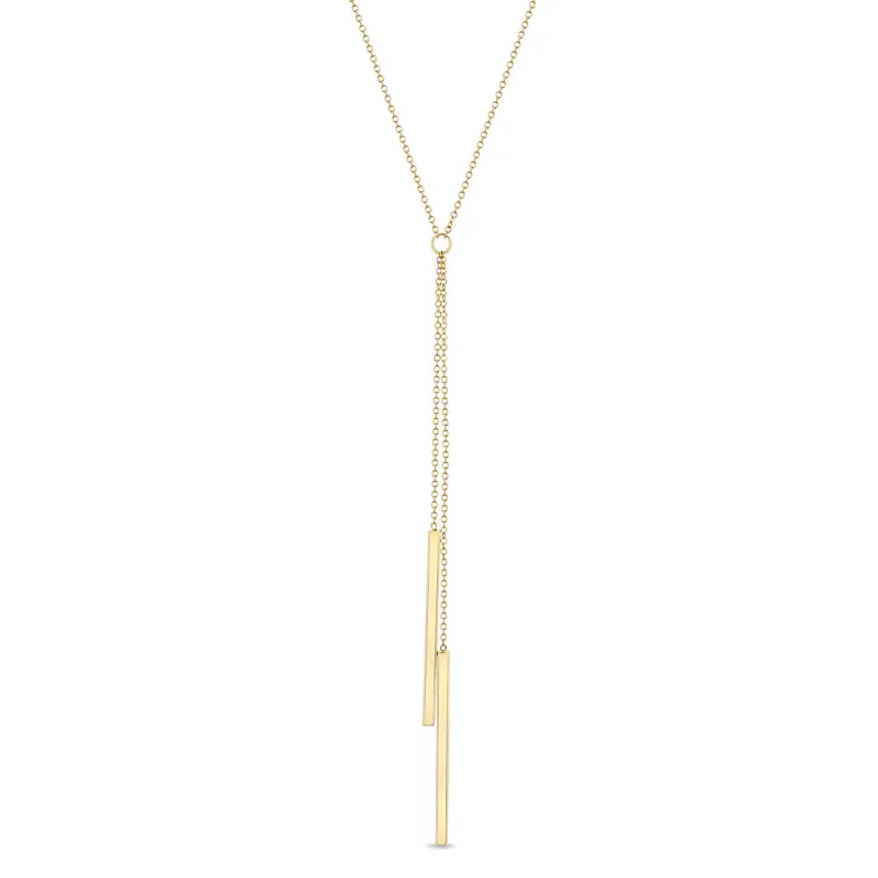 14k Two Bar Lariat Necklace sold by Zoe Chicco
