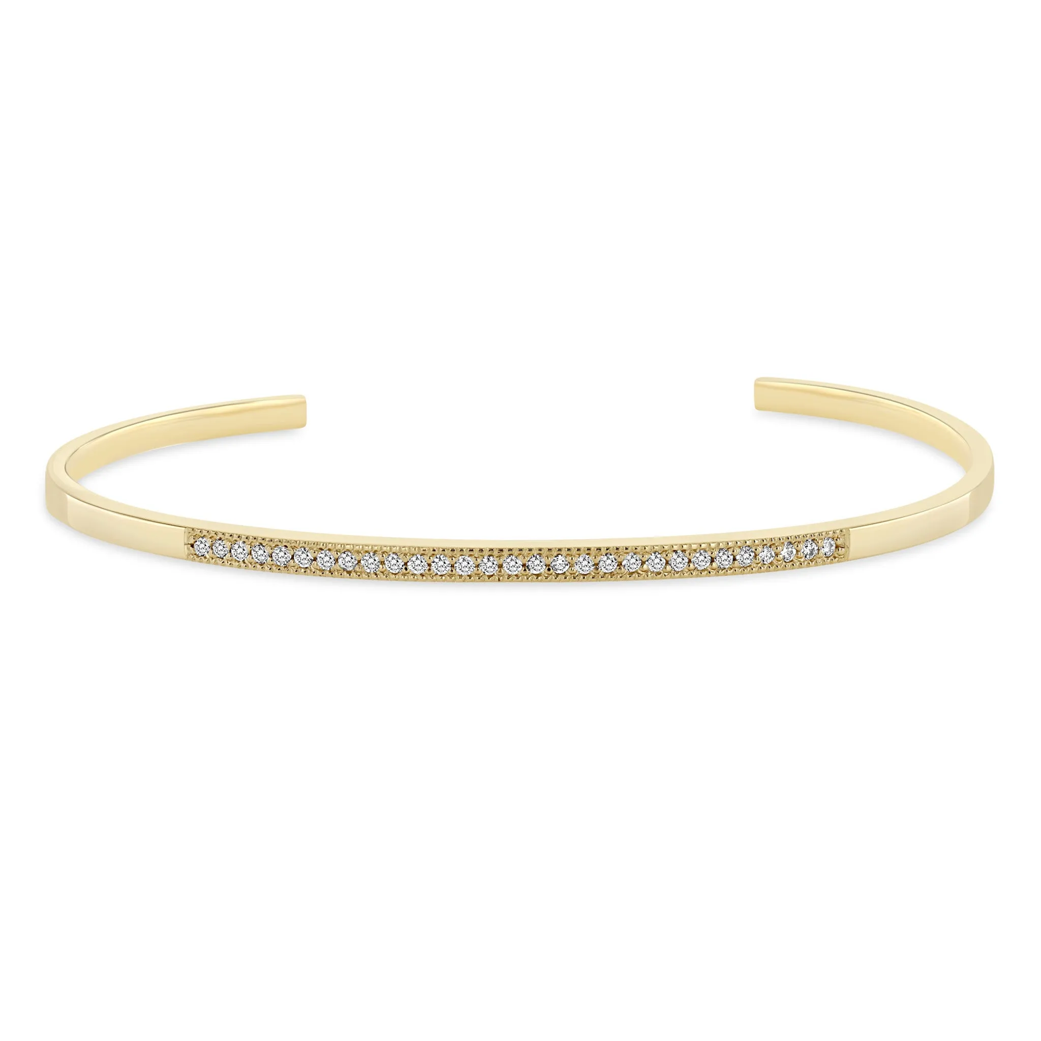 14k Pavé Diamond Bar Cuff sold by Zoe Chicco
