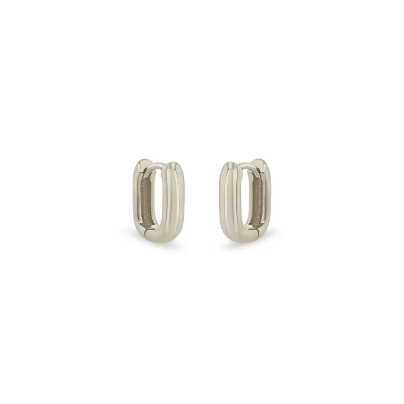 14k Gold Thick Small Oval Hinge Huggie Hoops - SALE sold by Zoe Chicco
