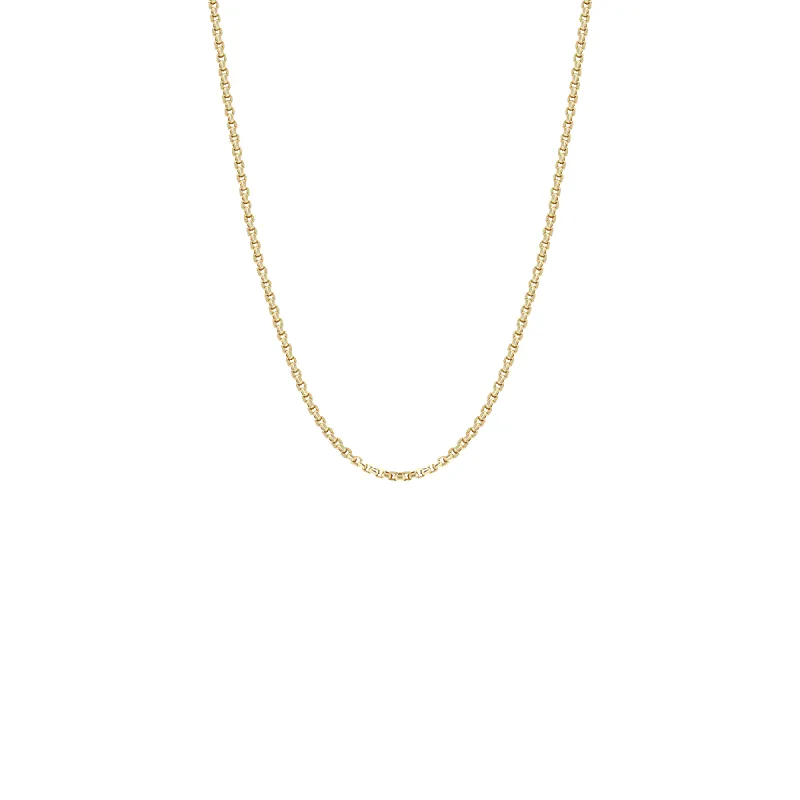 14k Gold Extra Small Box Chain sold by Zoe Chicco