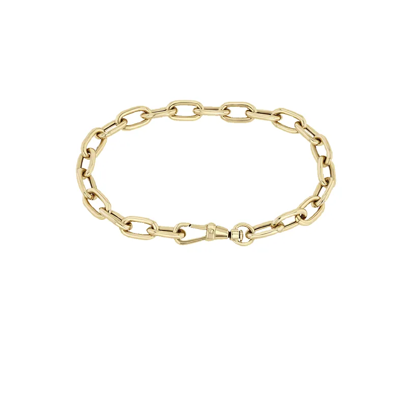 14k Gold Extra Large Square Oval Link with Swivel Clasp sold by Zoe Chicco