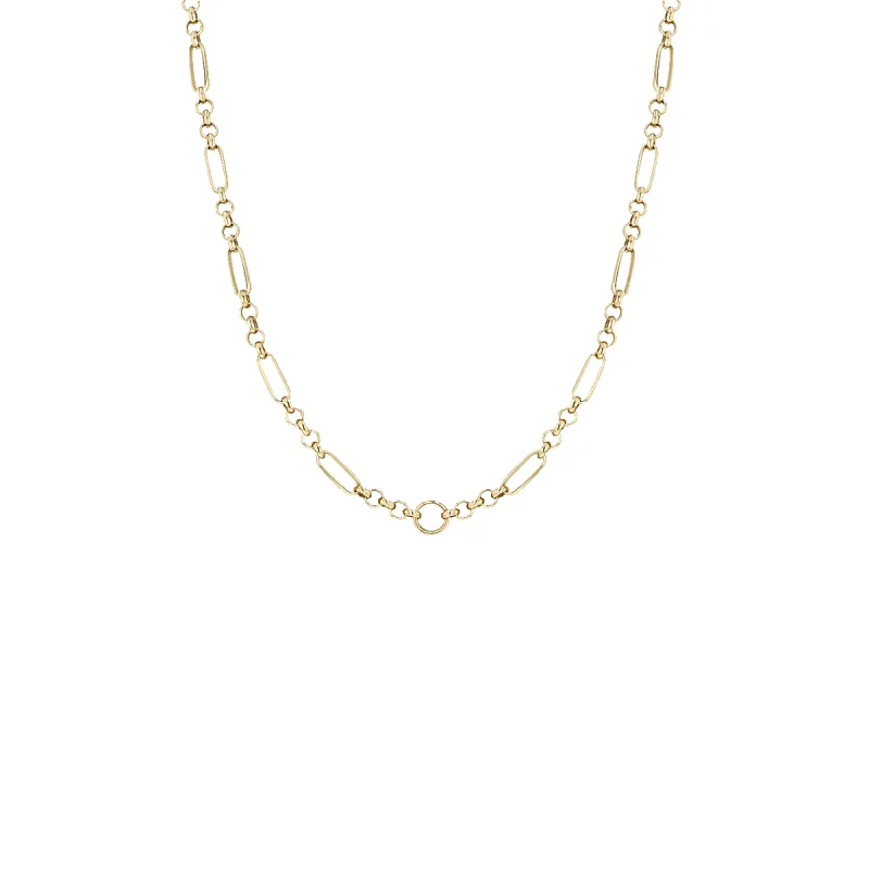 14k Gold Circle Medium Paperclip Rolo Chain sold by Zoe Chicco