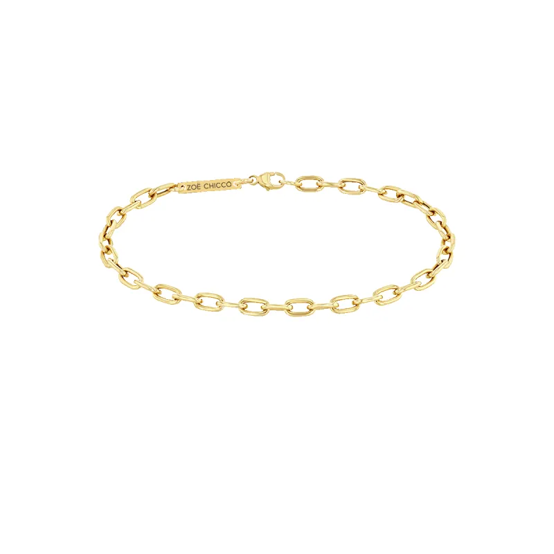 14k Gold Medium Square Oval Link Chain Bracelet sold by Zoe Chicco