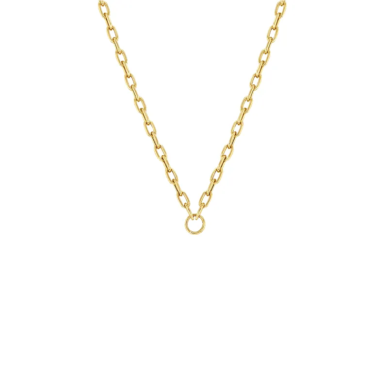 14k Gold Circle Medium Square Oval Chain sold by Zoe Chicco