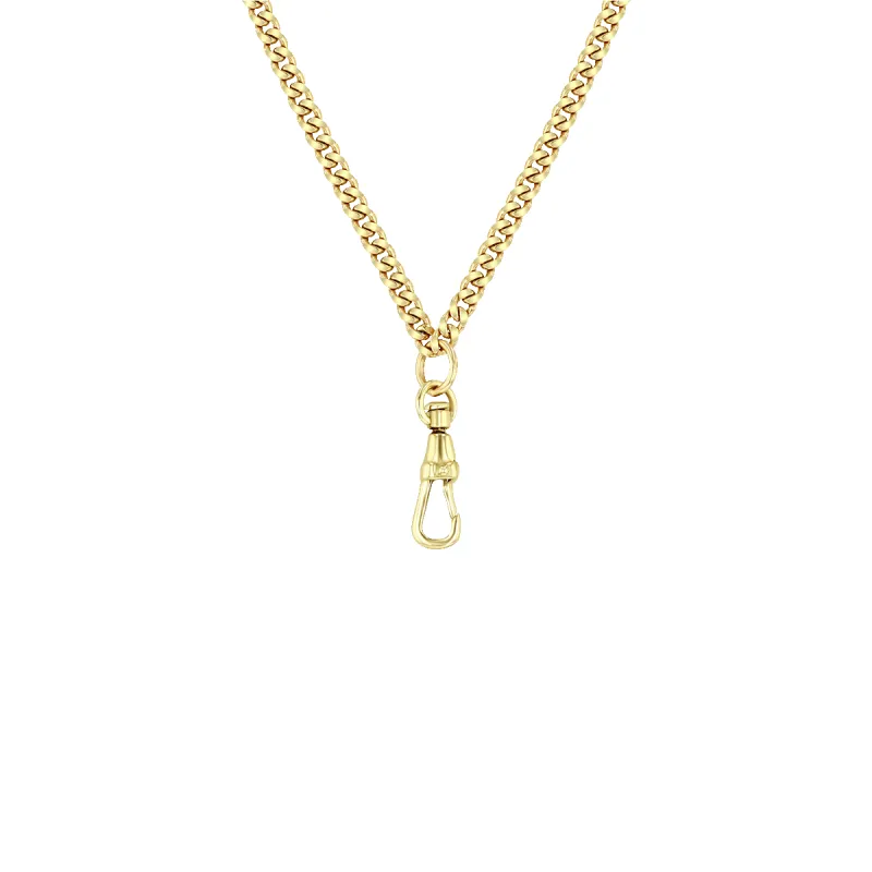 14k Gold Small Curb Chain with Fob Clasp Drop sold by Zoe Chicco