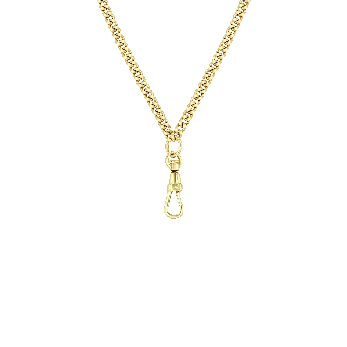 14k Gold Small Curb Chain with Fob Clasp Drop sold by Zoe Chicco