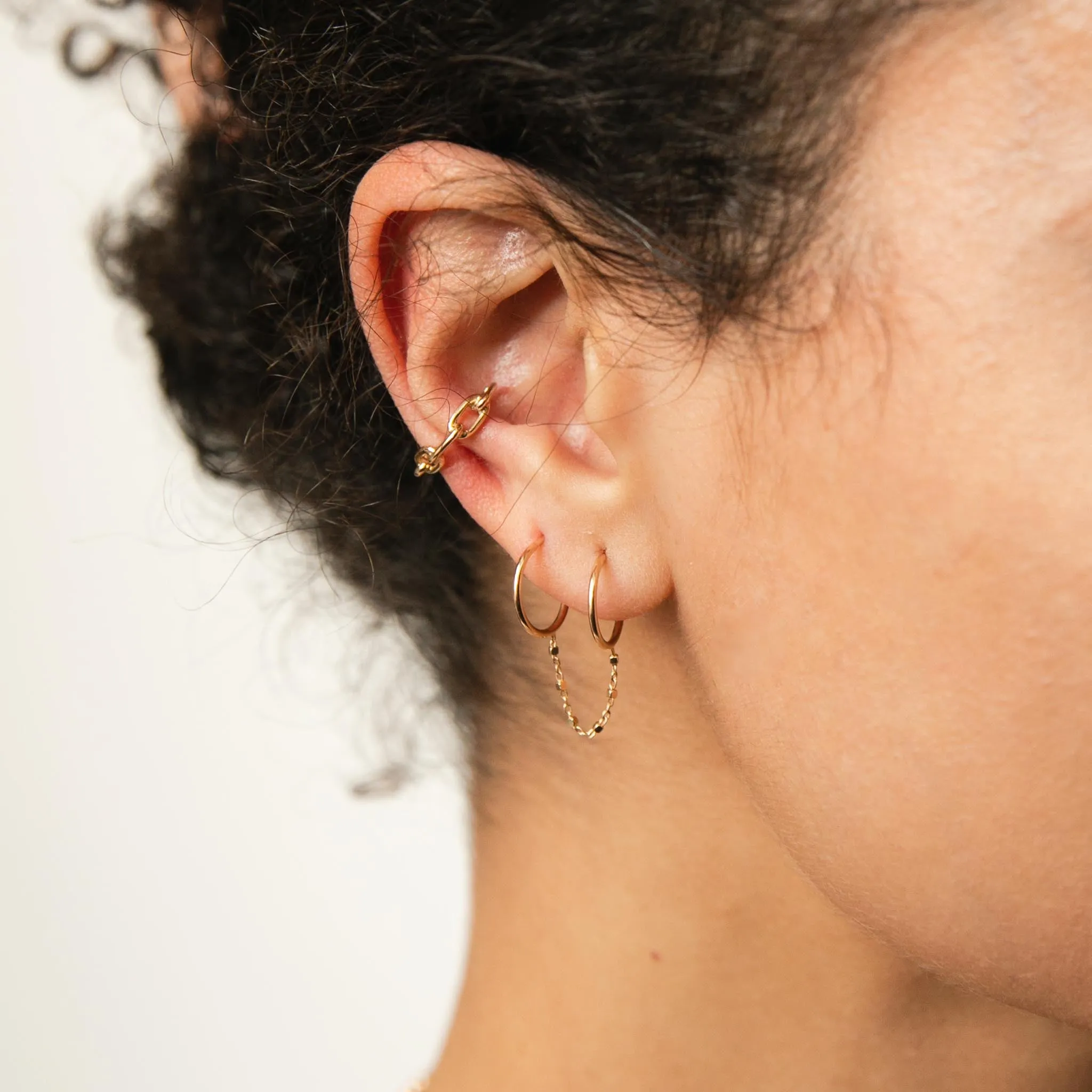 14k Medium Square Oval Link Chain Ear Cuff - SALE sold by Zoe Chicco product image thumbnail 5