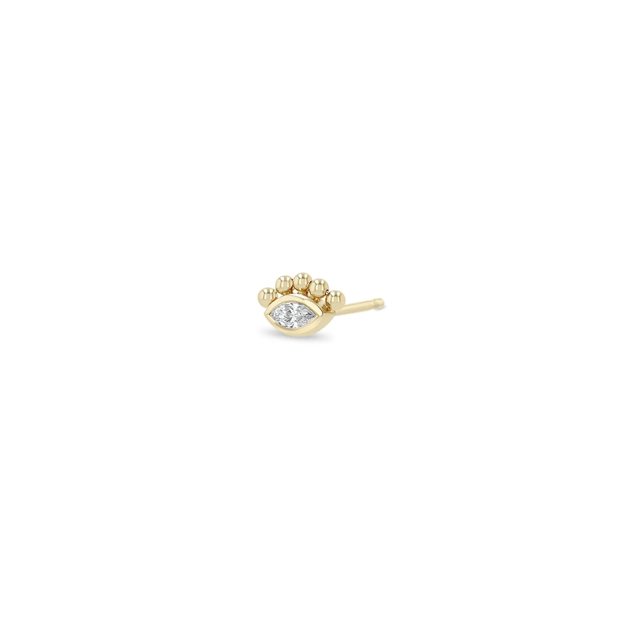 14k Beaded Marquise Diamond Bezel Studs sold by Zoe Chicco product image thumbnail 3