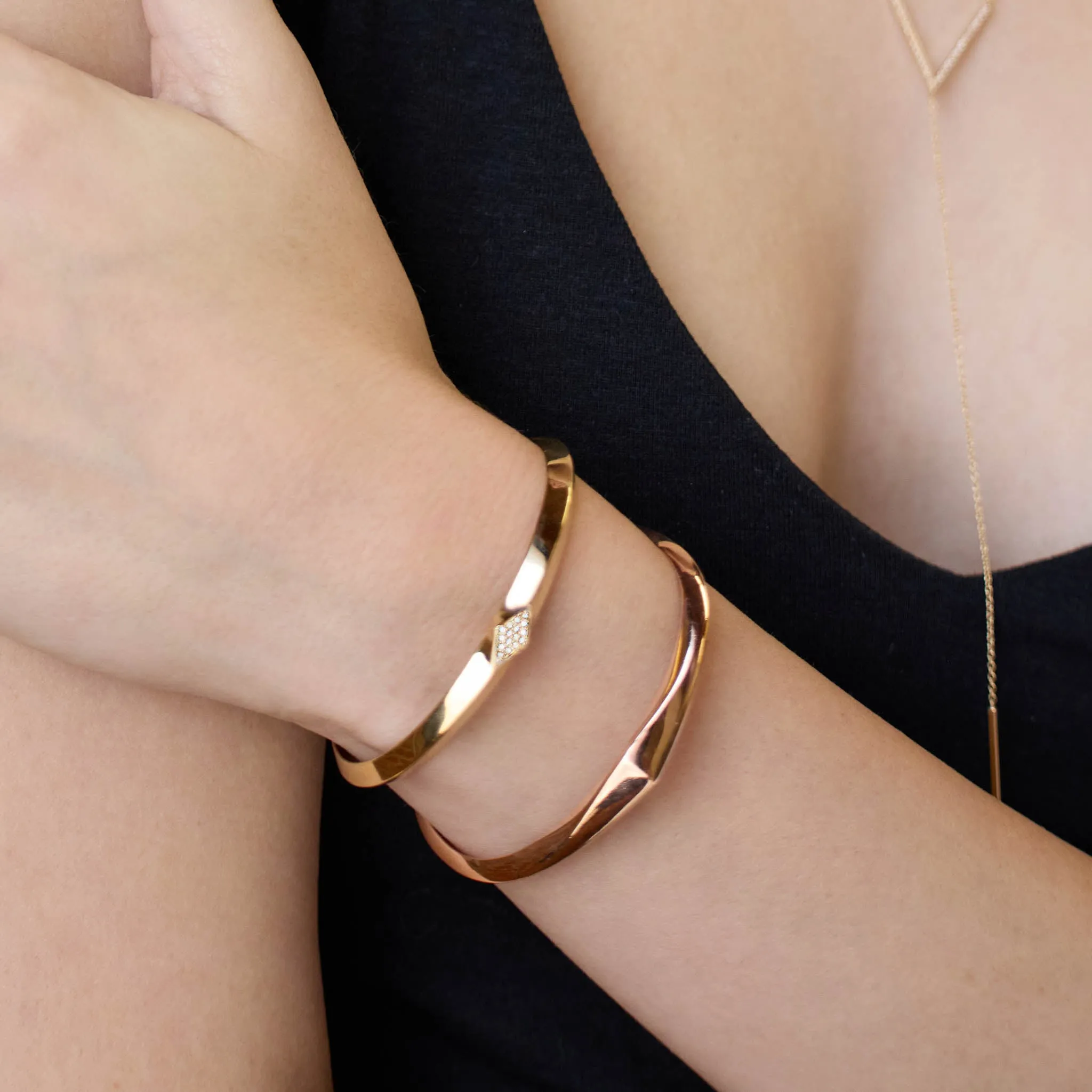 14k Wide Pavé Diamond Knife Edge Cuff sold by Zoe Chicco product image thumbnail 2